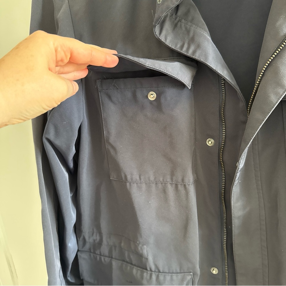 ARMANI COLLEZIONI MEN'S NAVY BLUE WATER REPELLENT RAIN COAT  WINDBREAKER SIZE 50 - Picture 4 of 10
